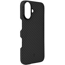 Чехол-накладка Asynora Magnetic aramid fiber для iPhone 16, кевлар, черный - 3