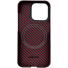 Чехол-накладка Asynora Magnetic aramid fiber для iPhone 15 Pro, кевлар, красный - 2