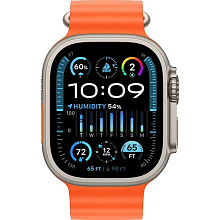 Apple Watch Ultra 2 GPS + Cellular 49mm (корпус - титан, браслет Ocean Band оранжевый, IP6X) - 1