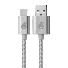 Кабель uBear Cord USB-C / USB-A, 2A, Вт  1,2м, серый - 0