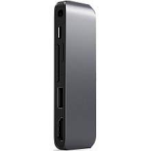 Адаптер мультипортовый Satechi USB-C Mobile Pro Hub SD 6 в 1, серый - 0