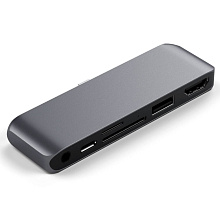 Адаптер мультипортовый Satechi USB-C Mobile Pro Hub SD 6 в 1, серый - 1