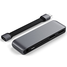 Адаптер мультипортовый Satechi USB-C Mobile Pro Hub SD 6 в 1, серый - 3