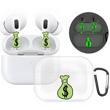 Чехол и наклейки Asynora Glow Money, для AirPods Pro 2 - 0