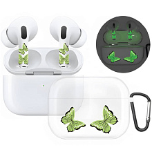 Чехол и наклейки Asynora Glow Butterfly, для AirPods Pro 2 - 0