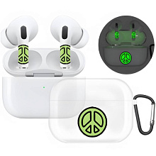 Чехол и наклейки Asynora Glow Peace, для AirPods Pro 2 - 0