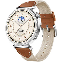 Huawei Watch GT 5 GPS 41mm (корпус - серебристый, ремешок - коричневый, IP68) - 0