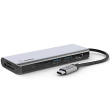 Адаптер мультипортовый Belkin Connect USB-C 7 в 1, серый - 0