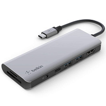 Адаптер мультипортовый Belkin Connect USB-C 7 в 1, серый - 1