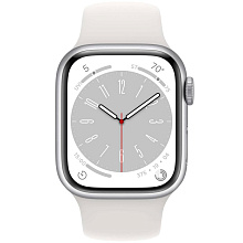 Apple Watch Series 8 GPS 45mm (корпус - серебристый, спортивный ремешок белого цвета, IP6X) - 1