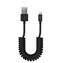 Кабель Deppa витой USB / USB-C, 2A, Вт  1,5м, черный - 1