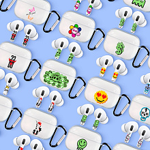 Чехол и наклейки Asynora Flower Smile, для AirPods 2 - 3