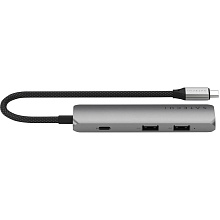 Адаптер мультипортовый Satechi USB-C Slim Multiport Adapter 4K 5 в 1, серый космос - 1