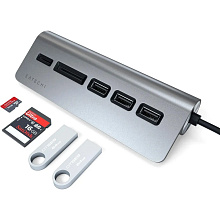 Адаптер мультипортовый Satechi Type-C USB Hub 5 в 1, серый космос - 3