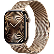 Apple Watch Series 10 + Cellular  (корпус - золотой титан, 46mm браслет золотой, размер S/M) - 0