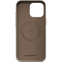 Чехол-накладка Magssory CLT029 для iPhone 16 Pro Max, экокожа, латте - 1