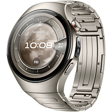 Huawei Watch 5 GPS + Cellular 46mm (корпус - серый, ремешок - стальной браслет серебристого цвета) - 0