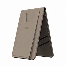 Чехол-бумажник Magssory Tripod Magnetic Vlog Wallet с функцией штатива, экокожа, латте - 2