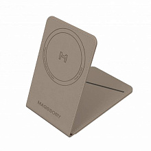 Чехол-бумажник Magssory Tripod Magnetic Vlog Wallet с функцией штатива, экокожа, латте - 3