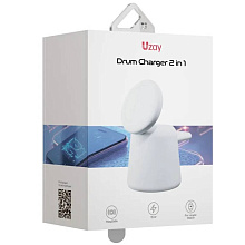 Зарядное устройство беспроводное Uzay Drum Charger 2in1, 15Вт, белый - 1