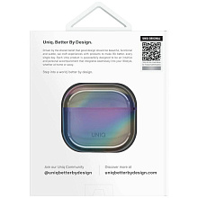 Чехол Uniq Iridescia (holographic) полночный, для AirPods 4/4 ANC - 3