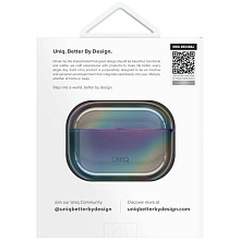 Чехол Uniq Iridescia (holographic) полночный, для AirPods Pro 2 - 3