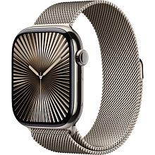 Apple Watch Series 10 + Cellular  (корпус - натуральный титан, 46mm браслет серый, размер M/L) - 0