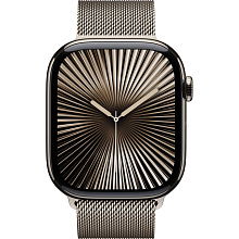 Apple Watch Series 10 + Cellular  (корпус - натуральный титан, 46mm браслет серый, размер M/L) - 1