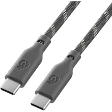 Кабель uBear Trend USB-C / USB-C, 60Вт  1,2м, серо-бежевый - 1