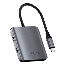 Адаптер мультипортовый Satechi 4-Port USB-C Hub with Power Delivery 4 в 1, серый - 0