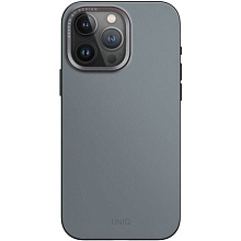 Чехол-накладка Uniq Lyden DS для iPhone 15 Pro Max, экокожа, синий/черный - 1