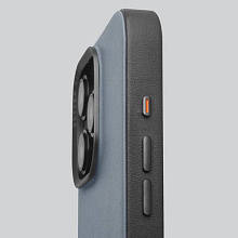 Чехол-накладка Uniq Lyden DS для iPhone 15 Pro Max, экокожа, синий/черный - 2