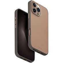 Чехол-накладка Uniq Lyden DS для iPhone 16 Pro, экокожа, бежевый/серый - 2