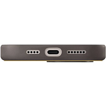 Чехол-накладка Uniq Lyden DS для iPhone 16 Pro Max, экокожа, желтый/серый - 3