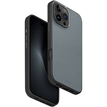 Чехол-накладка Uniq Lyden DS для iPhone 16 Pro Max, экокожа, синий/черный - 2