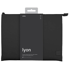 Чехол 14″ Uniq LYON RPET fabric Laptop sleeve (snug-fit), черный - 2