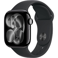 Apple Watch Series 11 GPS 42mm Jet Black Aluminium Case with Black Sport Band - M/L - 0