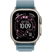 Apple Watch Ultra 3 GPS + Cellular 49mm (корпус - натуральный титан, ремешок Alpine Loop светло-голубой, размер L) - 1