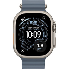 Apple Watch Ultra 3 GPS + Cellular 49mm (корпус - натуральный титан, браслет Ocean Band голубой, размер One Size) - 1