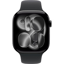 Apple Watch Series 11 GPS 46mm (корпус - черный, ремешок Sport Band черный, размер M/L) - 1