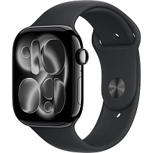 Apple Watch Series 11 GPS 46mm (корпус - черный, ремешок Sport Band черный, размер S/M) - 0