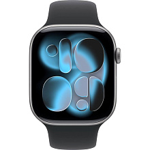 Apple Watch Series 11 GPS 46mm (корпус - космический серый, ремешок Sport Band черный, размер M/L) - 1