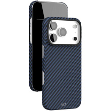 Чехол-накладка VLP Kevlar Case для iPhone 17 Pro, кевлар, синий - 1