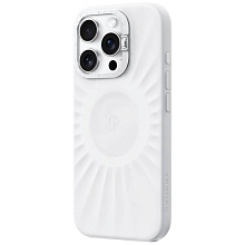 Чехол-накладка PYNANA Starlight для iPhone 16 Pro, экокожа, белый - 1