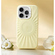 Чехол-накладка PYNANA Starlight для iPhone 16 Pro Max, экокожа, желтый - 1