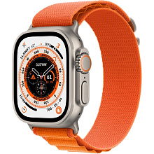 Apple Watch Ultra GPS + Cellular 49mm (корпус - титан, ремешок Alpine Loop оранжевый, размер L) - 0