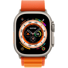 Apple Watch Ultra GPS + Cellular 49mm (корпус - титан, ремешок Alpine Loop оранжевый, размер L) - 1