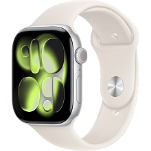 Apple Watch Series 11 GPS 46mm (корпус - серебристый, ремешок Sport Band сияющая звезда, размер M/L) - 0