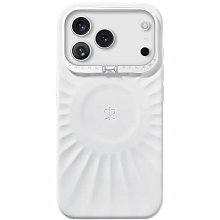 Чехол-накладка PYNANA Starlight Series для iPhone 17 Pro Max, экокожа, белый - 0