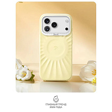 Чехол-накладка PYNANA Starlight Series для iPhone 17 Pro Max, экокожа, желтый - 1